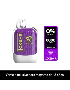 VAPORIZADOR OXBAR 8000 ZERO NIC GRAPE ICE