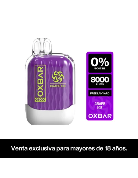 VAPORIZADOR OXBAR 8000 ZERO NIC GRAPE ICE