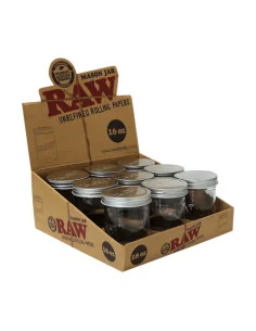 DISPLAY RAW MASON JAR 16OZ DE CRISTAL 9 UDS
