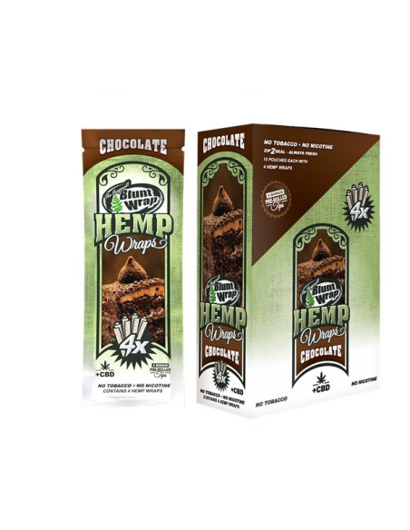 BLUNT WRAP HEMP X4 CHOCOLATE 15 UDS