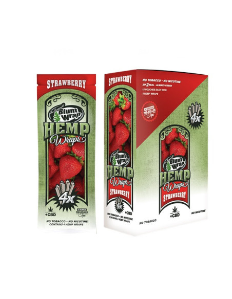 BLUNT WRAP HEMP X4 STRAWBERRY 15 UDS