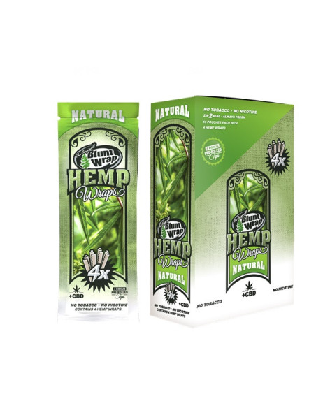 BLUNT WRAP HEMP X4 NATURAL 15 UDS