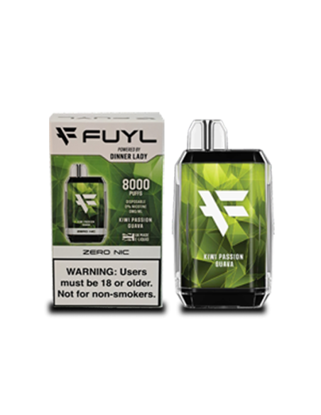 DINNER LADY VAPE FUYL KIWI PASSION GUAVA 0% NIC 8000 PUFFS