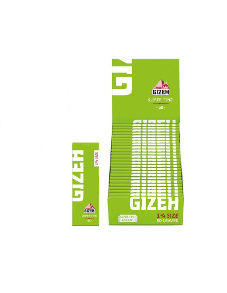 PAPELILLOS GIZEH VERDE SUPER FINE 1 1/4 25 UDS