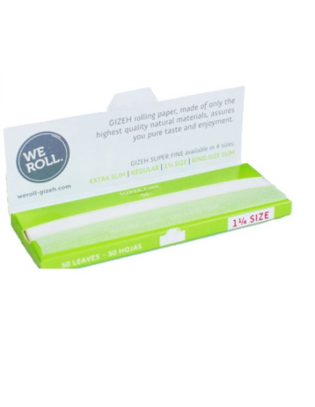 PAPELILLOS GIZEH VERDE SUPER FINE 1 1/4 25 UDS
