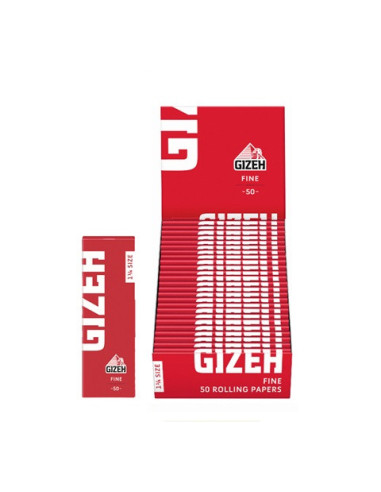 PAPELILLOS GIZEH ROJO FINE 1 1/4 25 UDS