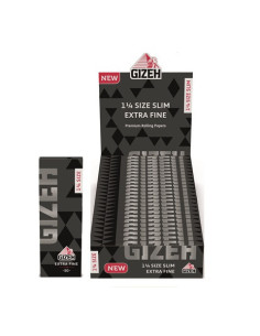PAPELILLOS GIZEH NEGRO EXTRA FINE 1 1/4 25 UDS