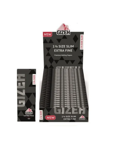 PAPELILLOS GIZEH NEGRO EXTRA FINE 1 1/4 25 UDS