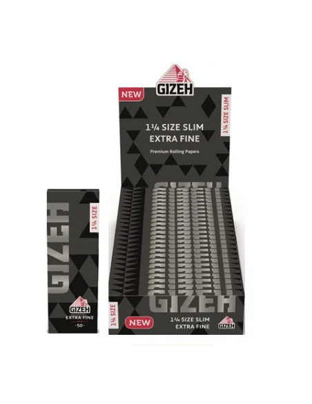 PAPELILLOS GIZEH NEGRO EXTRA FINE 1 1/4 25 UDS