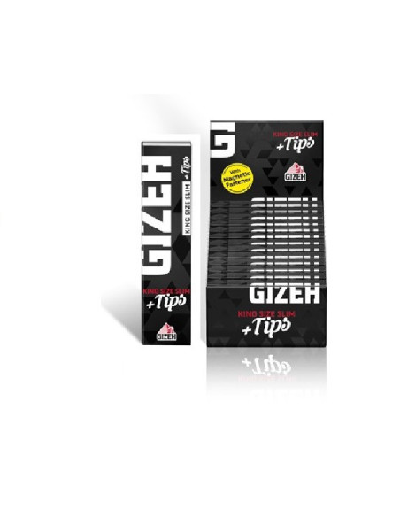 PAPELILLOS GIZEH BLACK KING SIZE + TIPS 26 UDS