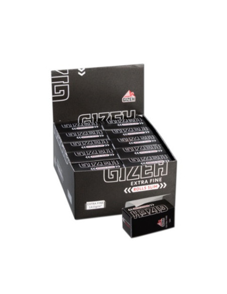 PAPELILLOS GIZEH ROLLS NEGRO EXTRA FINE 5 MTS 20 UDS