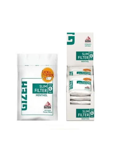 FILTROS GIZEH MENTOLADO SLIM 10 UDS