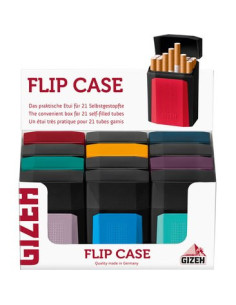 CAJETILLAS GIZEH PLASTICAS COLORES FLIP CASE 12 UDS
