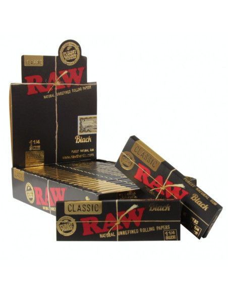 PAPELILLOS RAW BLACK 1 1/4 24 UDS