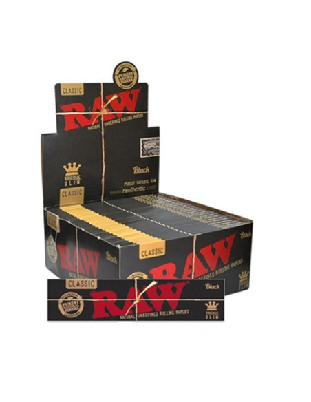 PAPELILLOS RAW BLACK KING SIZE SLIM 50 UDS
