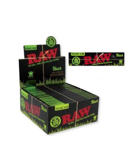 PAPELILLOS RAW BLACK ORGANIC HEMP KING SIZE 50 UDS