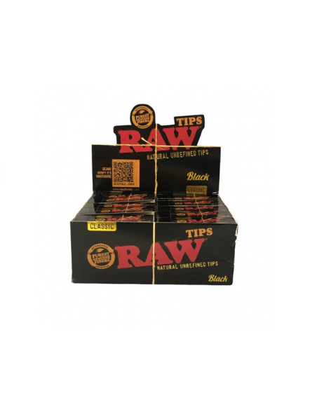 TIPS RAW BLACK DE CANAMO Y ALGODON 50 UDS